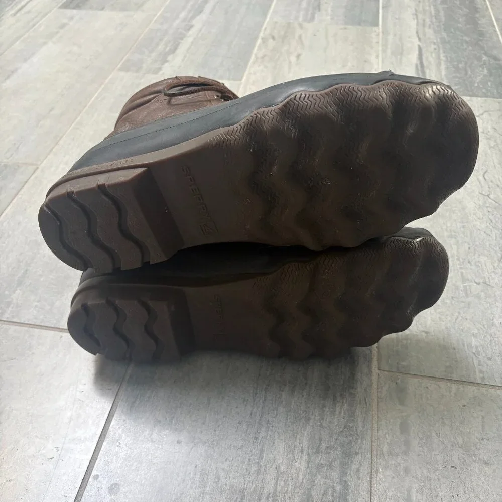 Sperry Waterproof Lined Leather Duck Boots Brown 9.5